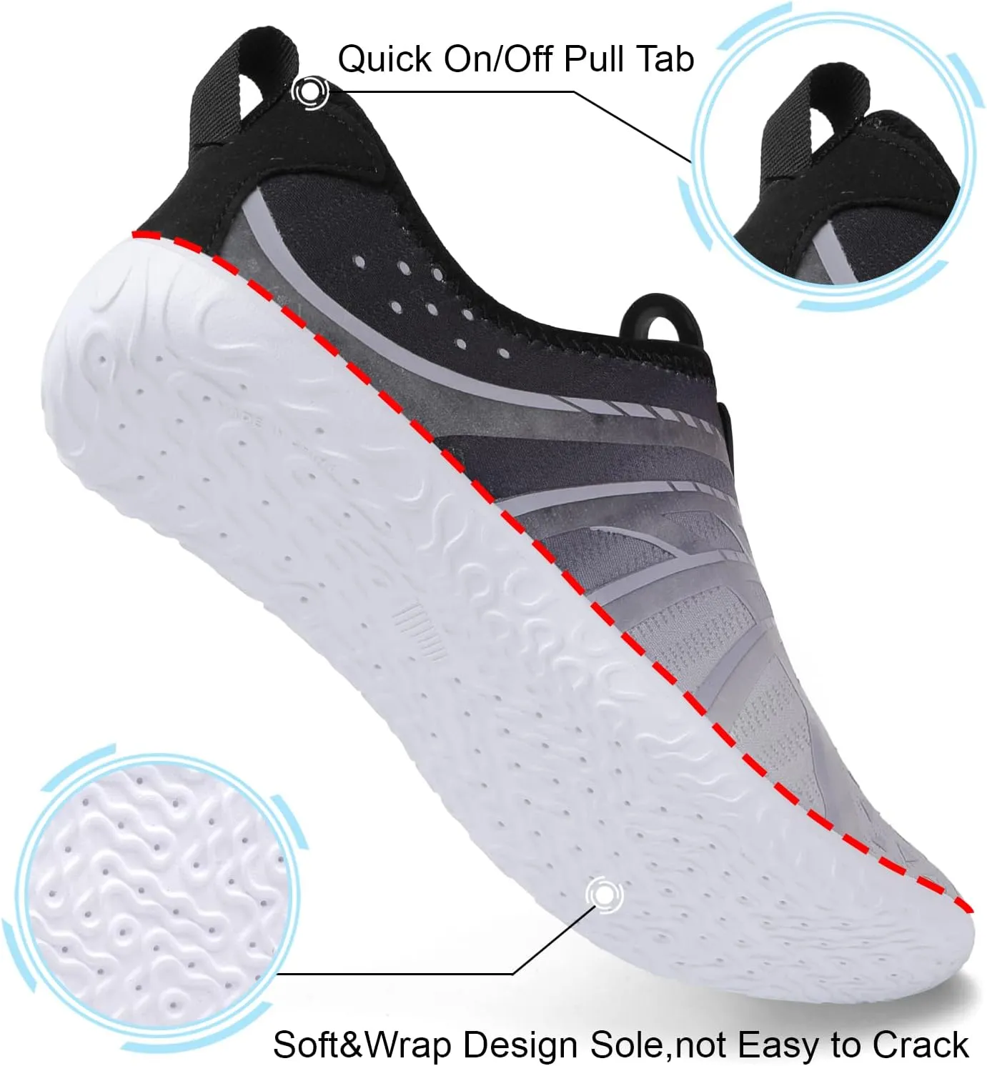 Spesoul Womens and Mens Water Shoes Breathable Quick Dry Soft Barefoot Aqua Socks for Hiking Swim Beach Surf Yoga Sport