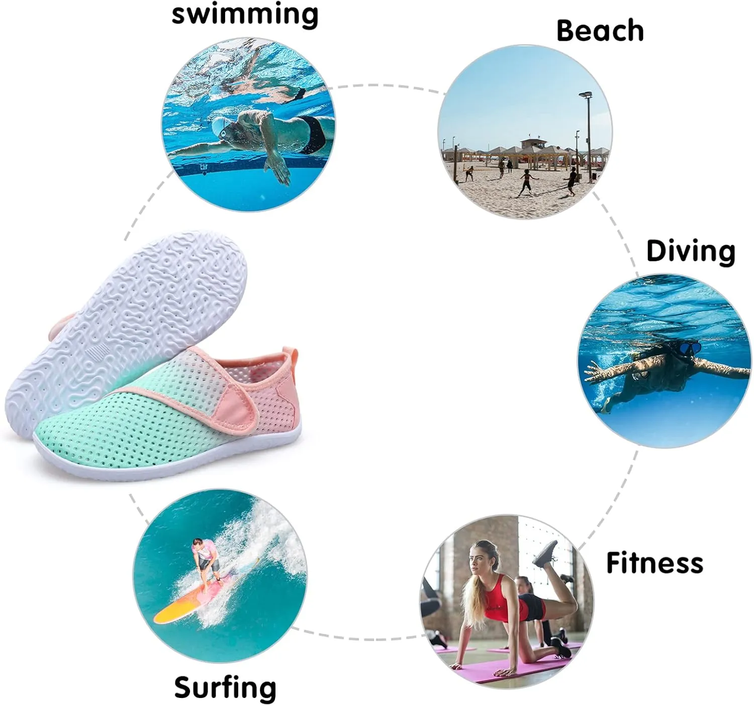 Spesoul Womens and Mens Water Shoes Breathable Quick Dry Soft Barefoot Aqua Socks for Hiking Swim Beach Surf Yoga Sport