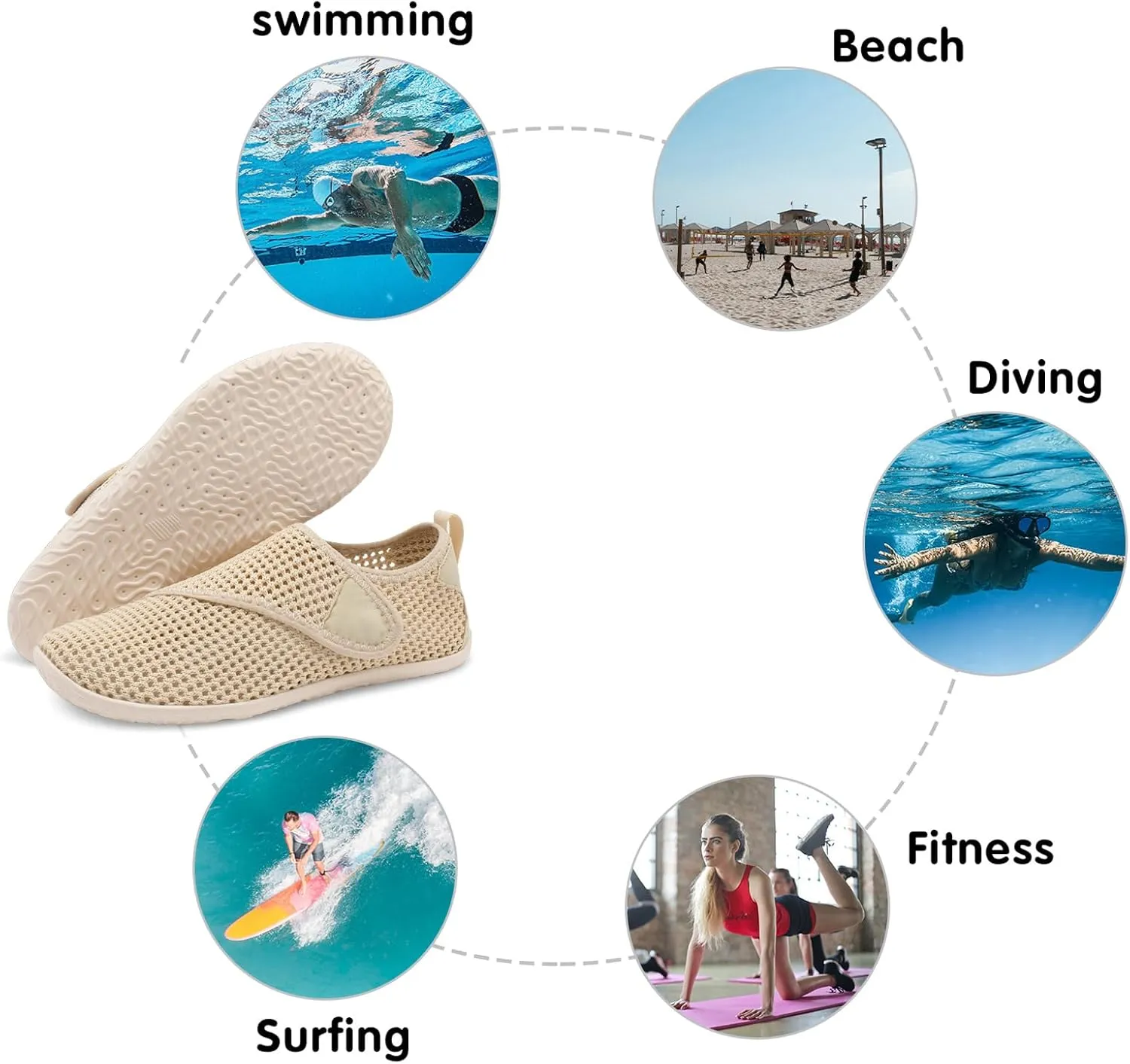 Spesoul Womens and Mens Water Shoes Breathable Quick Dry Soft Barefoot Aqua Socks for Hiking Swim Beach Surf Yoga Sport