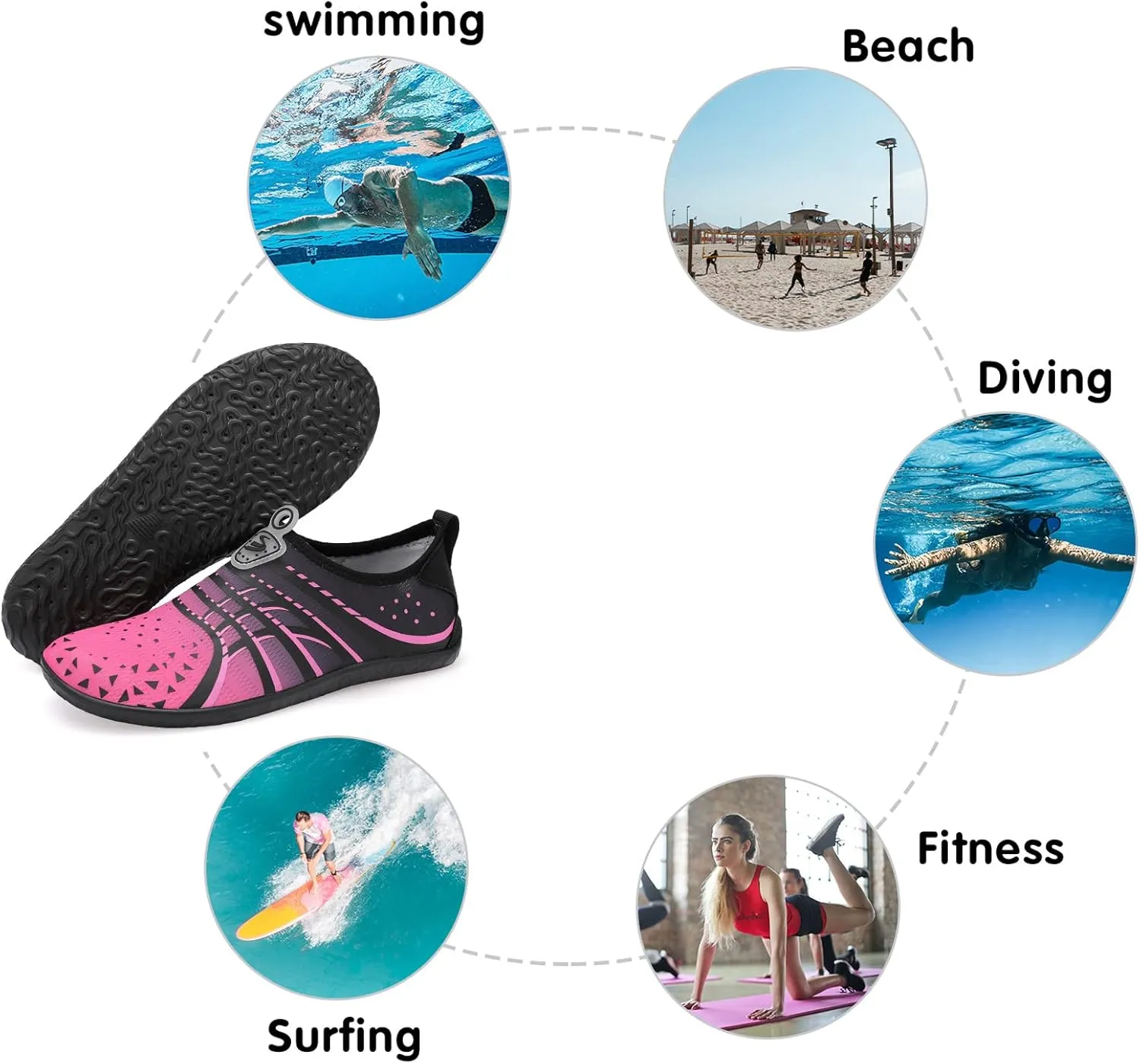 Spesoul Womens and Mens Water Shoes Breathable Quick Dry Soft Barefoot Aqua Socks for Hiking Swim Beach Surf Yoga Sport
