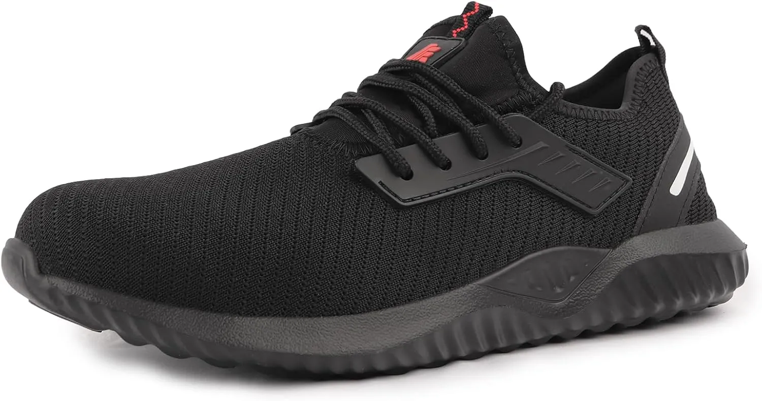 Steel Toe Work Shoes for Men and Women Comfortable Lightweight Work Safety Shoes Anti-Smashing & Anti-Puncture Indestructible Sneakers Slip Resistant Food Service Shoe