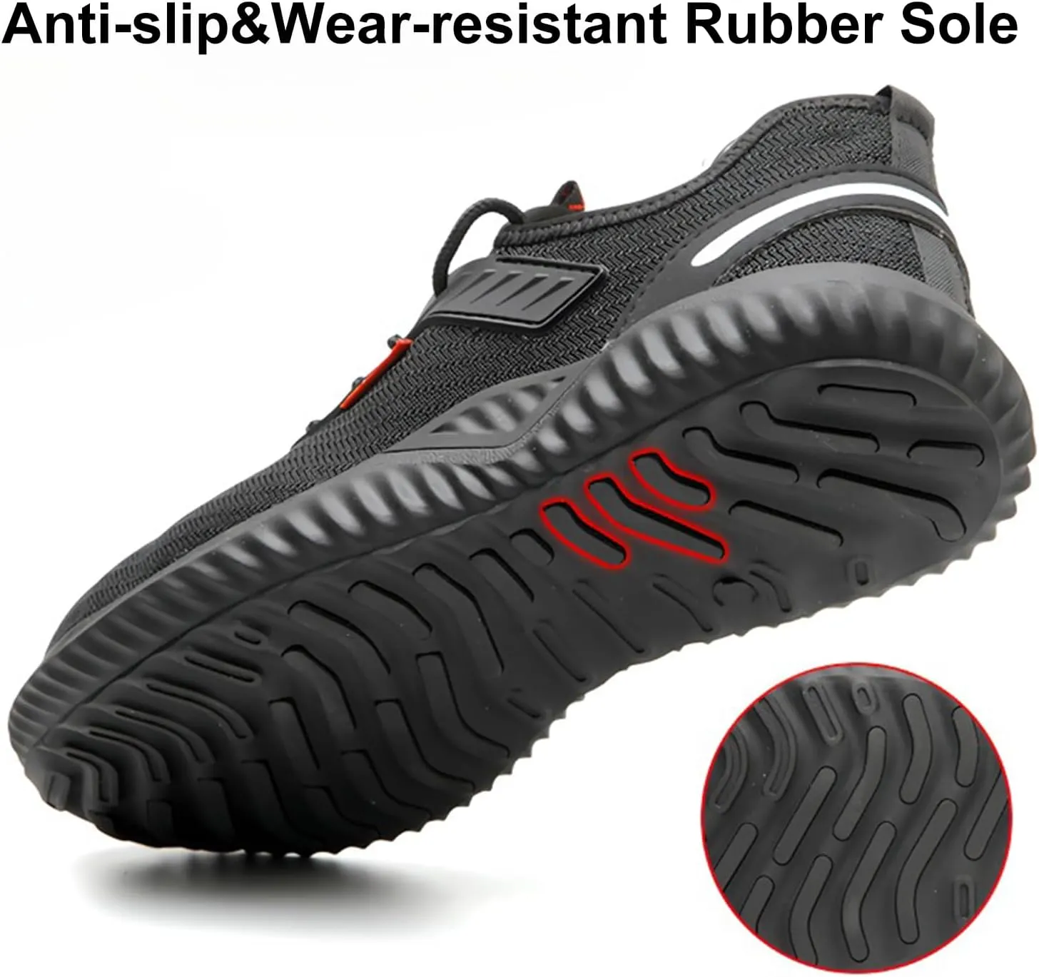 Steel Toe Work Shoes for Men and Women Comfortable Lightweight Work Safety Shoes Anti-Smashing & Anti-Puncture Indestructible Sneakers Slip Resistant Food Service Shoe