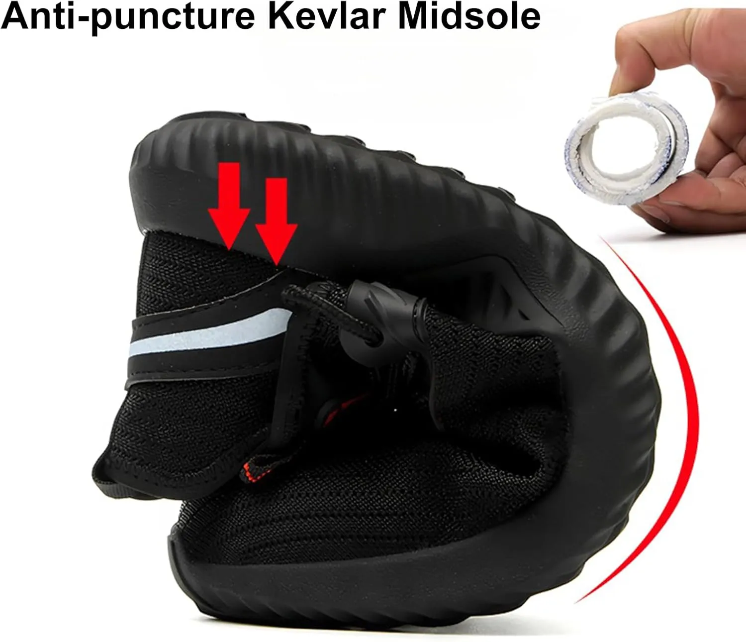 Steel Toe Work Shoes for Men and Women Comfortable Lightweight Work Safety Shoes Anti-Smashing & Anti-Puncture Indestructible Sneakers Slip Resistant Food Service Shoe