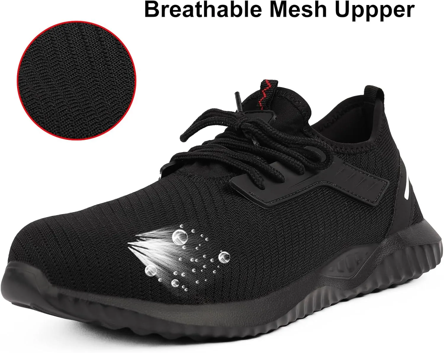 Steel Toe Work Shoes for Men and Women Comfortable Lightweight Work Safety Shoes Anti-Smashing & Anti-Puncture Indestructible Sneakers Slip Resistant Food Service Shoe