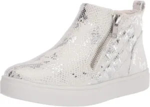 Steve Madden Girls Shoes JREGGIE Sneaker, White/Silver Snake,4 M US