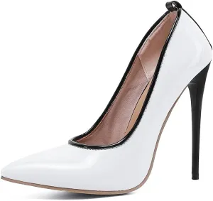 Stool 12.5CM/4.92INWomen Solid Color Pointed Sexy Stiletto high Heels Sandal Court Shoes Ladies high Heels Sexy Pole Dancer Stripper Heel Stiletto Party Sandals,White,16