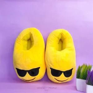 Sunglasses Emoji Plush Slippers