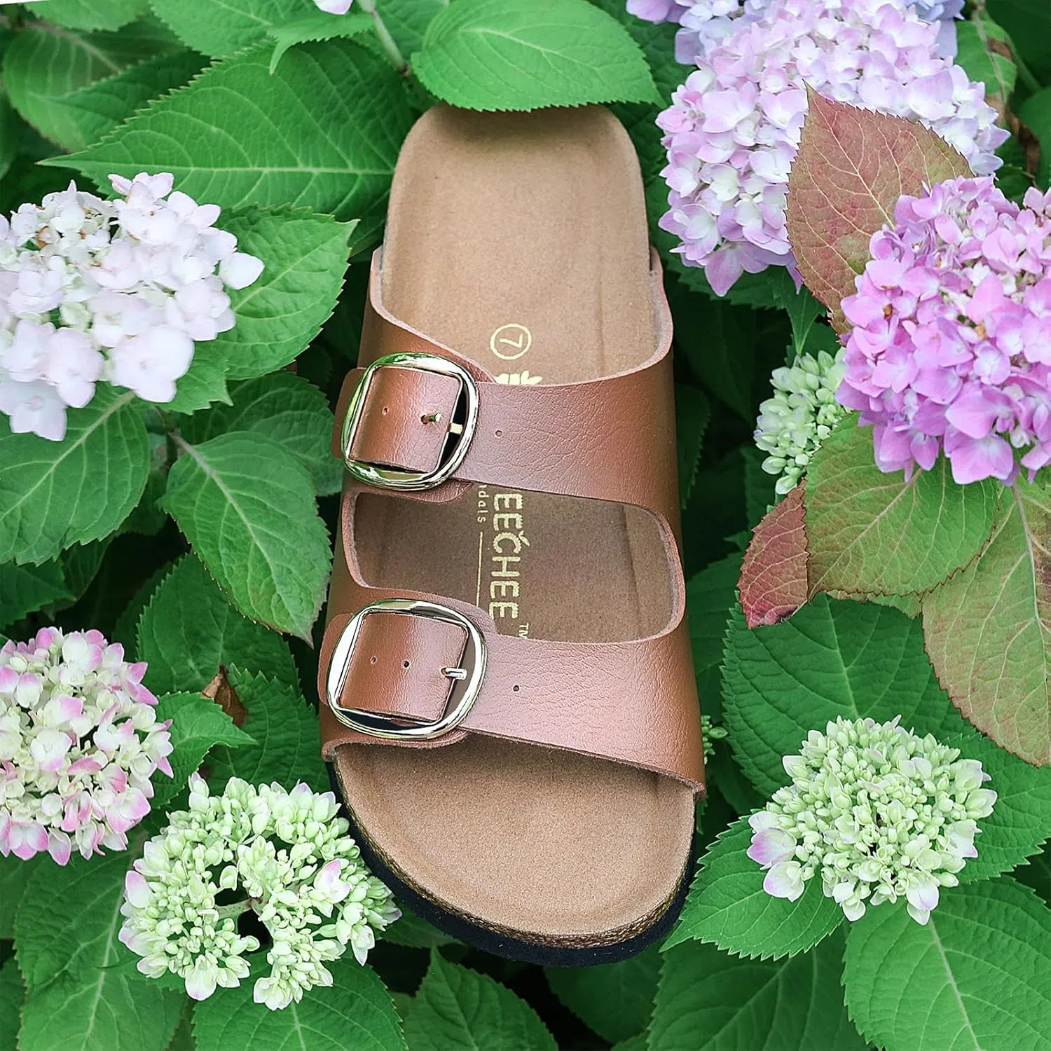 Sweechee Women's Cork Sandals Soft Footbed, Comfortable Slides Shoes for Women