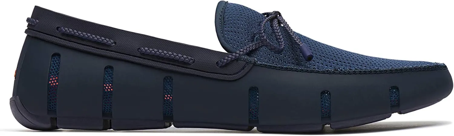 SWIMS Mens Braided Lace Loafers Shoes for Men, Casual Beach Loafer,Blue Navy 002
