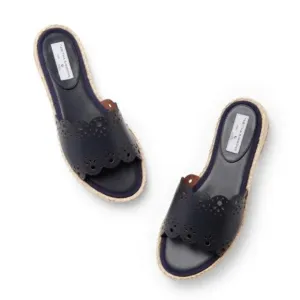 TABITHA SIMMONS G. LABEL LASER CUT LEATHER BOBBIN SLIDES