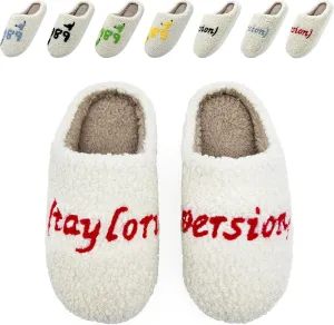 Taylors Slippers For Women Men, Comfy Ladies Bedroom Slipper, Birthday Gifts for Women, Cute House Shoe, Warm Fuzzy Indoor Memory Foam Slip on Shoes