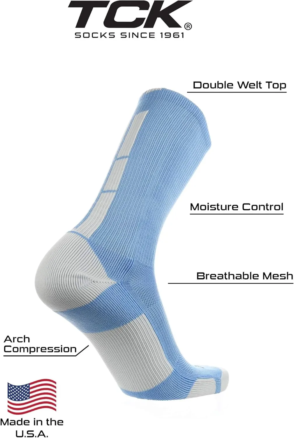 TCK Baseline 3.0 Athletic Crew Socks (20 Colors)