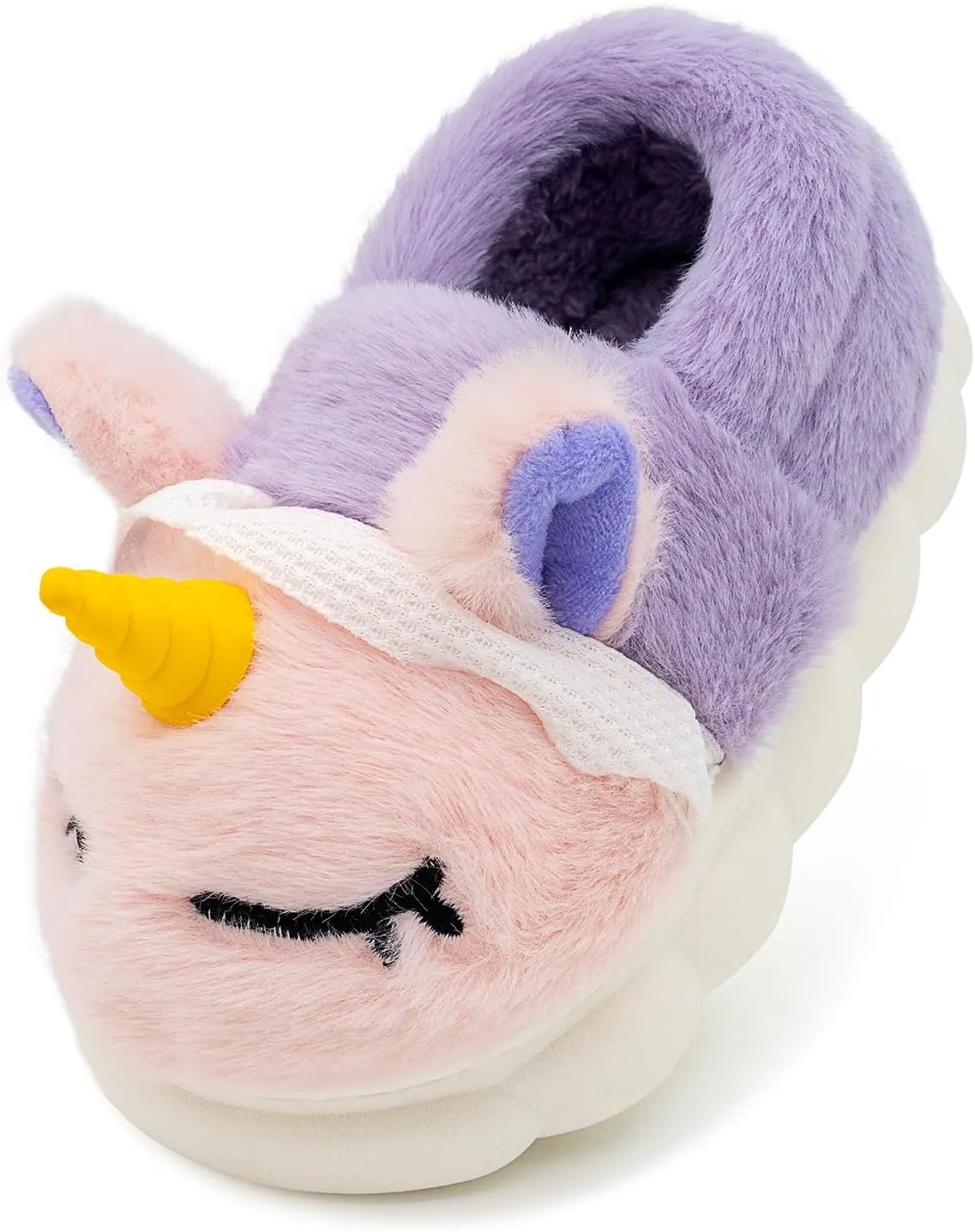 techcity Toddler Boys Girls Fuzzy Fluffy Slippers Cute 3D Unicorn Bunny Warm Shoes Winter House Home Indoor Outdoor Plush Fur Slipper Shoes
