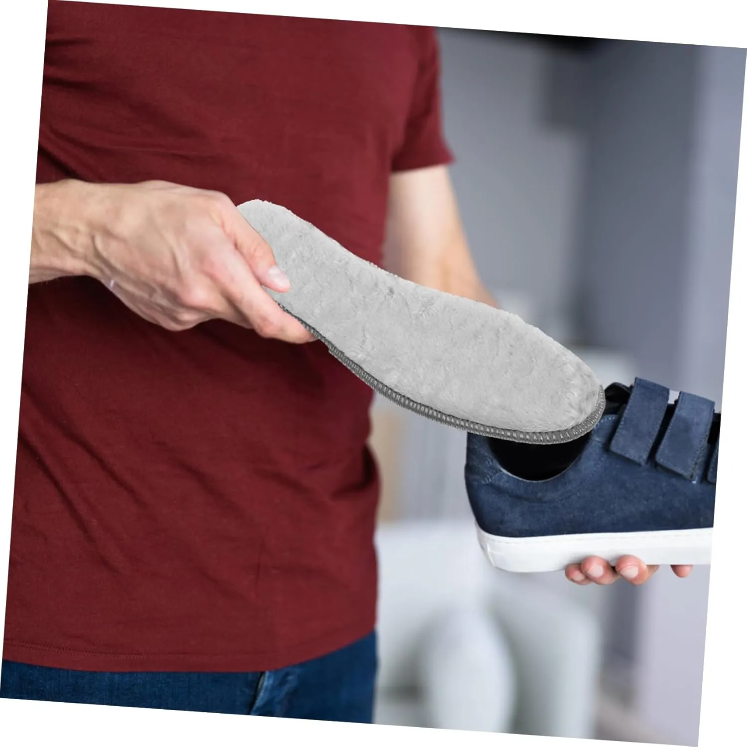 Thickened Insoles Winter Insoles Layer Furry Shoe Inserts for Boots Work Boots