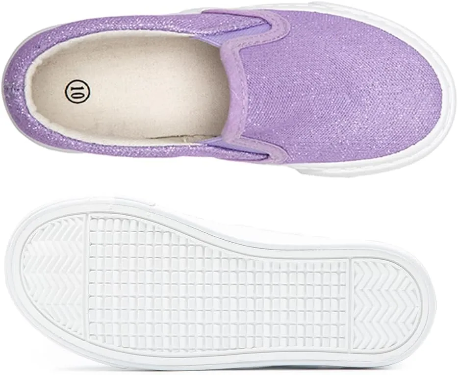 Toandon Toddler Girls Kids Sparkle Slip On Sneakers Loafers Age 2-10