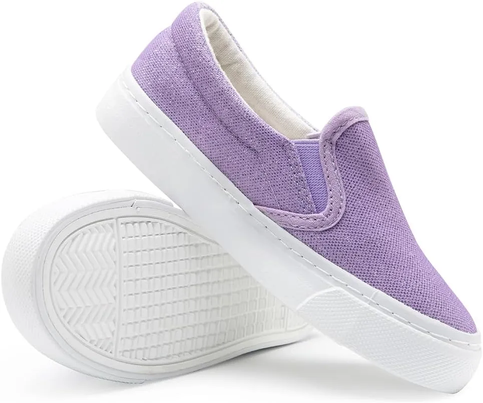 Toandon Toddler Girls Kids Sparkle Slip On Sneakers Loafers Age 2-10