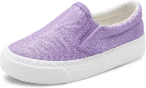 Toandon Toddler Girls Kids Sparkle Slip On Sneakers Loafers Age 2-10