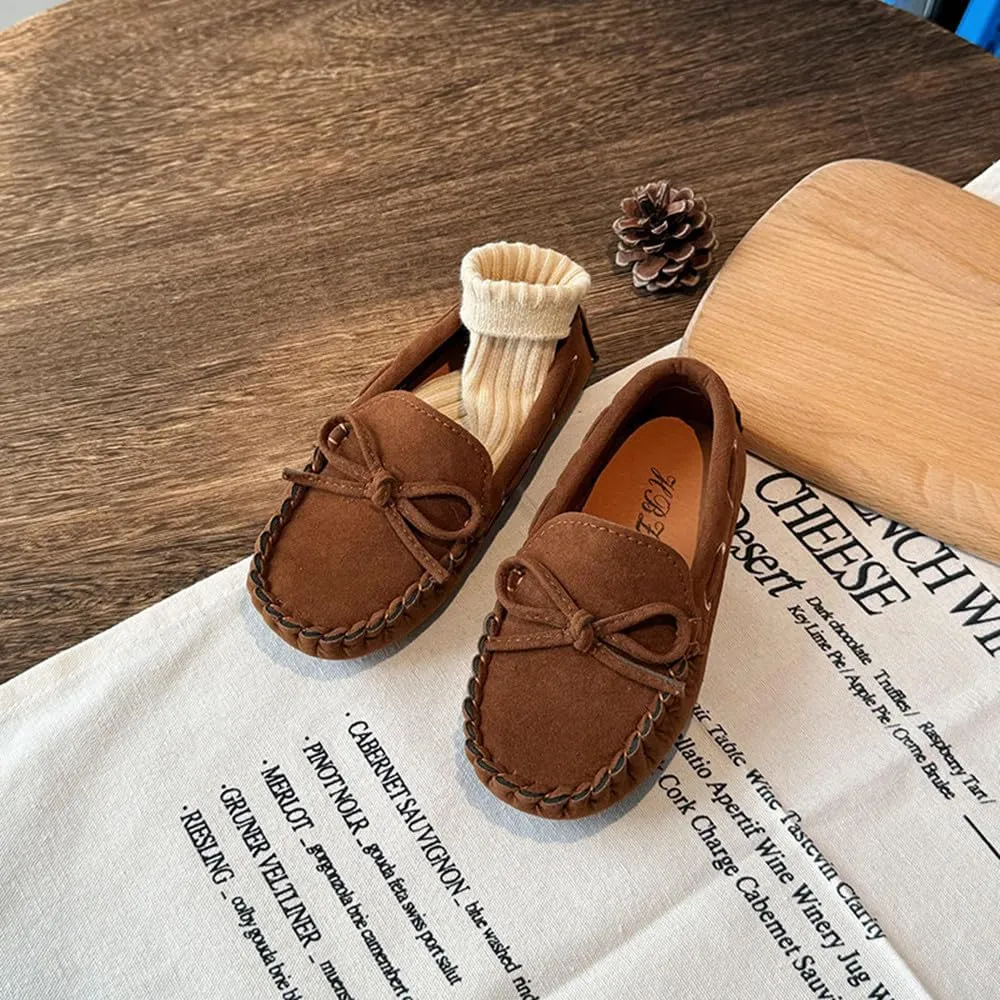Toddler Boys Girls Loafer Shoes Soft Suede Leather Slip On Moccasin Flat Boat Dress Shoes School Daily Walking Shoes