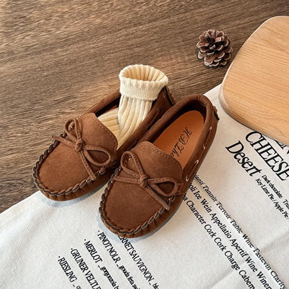 Toddler Boys Girls Loafer Shoes Soft Suede Leather Slip On Moccasin Flat Boat Dress Shoes School Daily Walking Shoes