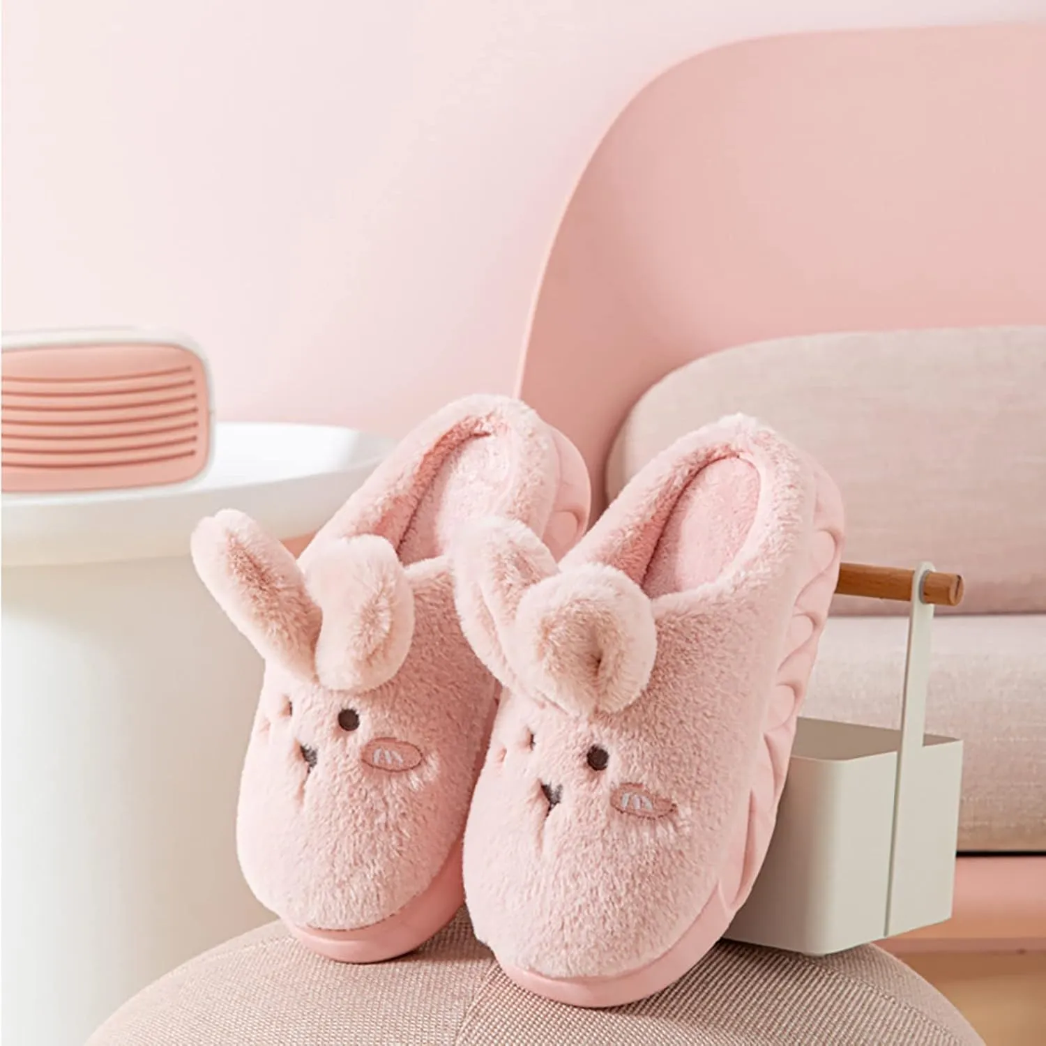 Toddler House Slippers Cute Rabbit Ears Warm Memory Foam Casual Shoes Indoor and Outdoor Non-Slip Cozy Slippers
