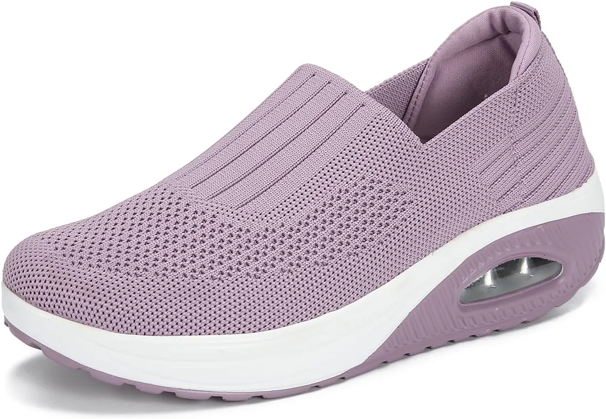 Touchmosees Women's Daily Walker Air Cushion Orthopedic Diabetic-Friendly Wedge Sneaker