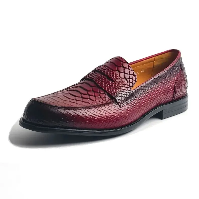 TREKHE | Essential Snake-Pattern Loafer – Genuine Cowhide Leather, Lightweight & Breathable