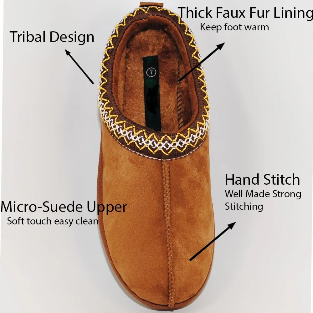 TRENDSUP Women's Platform Slippers, Suede Short Ankle Boots, Fur Fleece Lined, Slip-on, Durable for Indoor and Outdoor, Warm and Fuzzy