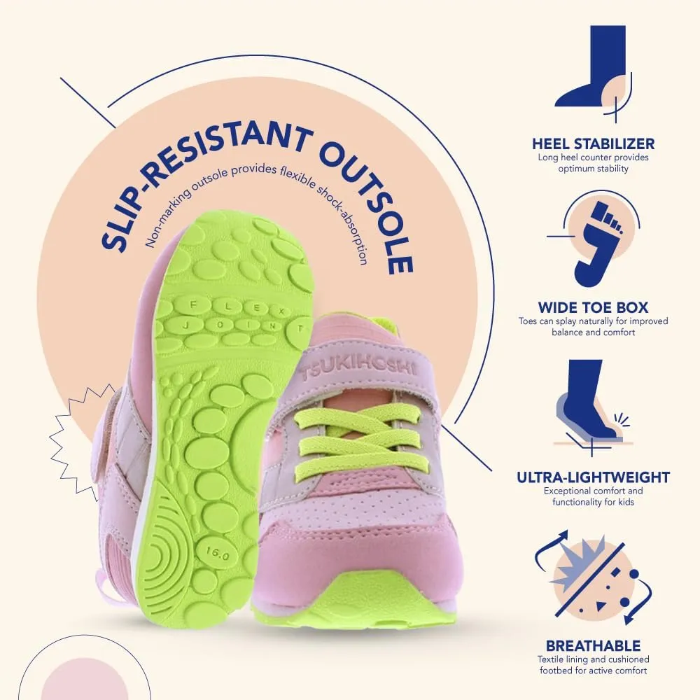 TSUKIHOSHI RACER Kids Shoes - Strap-Closure Machine-Washable Kids and Toddler Shoes with Wide Toe Box & Slip-Resistant, Non-Marking Outsoles, Ages 1-8