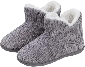 TUOBUQU Women Warm Bootie Slippers Fluffy Plush Indoor Outdoor Winter Booty Slippers