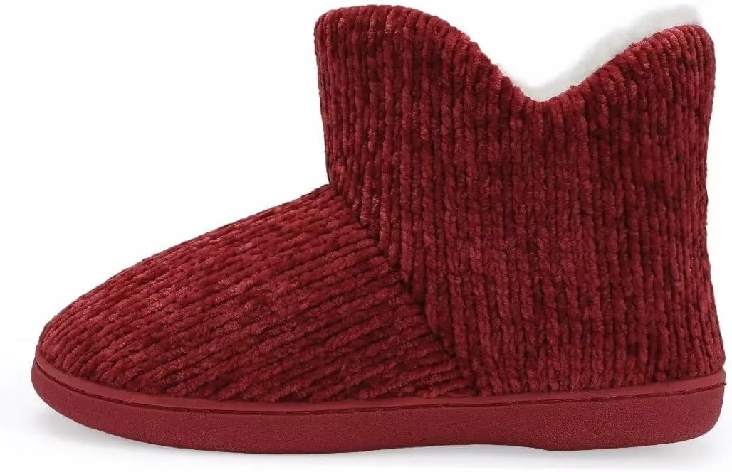TUOBUQU Women Warm Bootie Slippers Fluffy Plush Indoor Outdoor Winter Booty Slippers