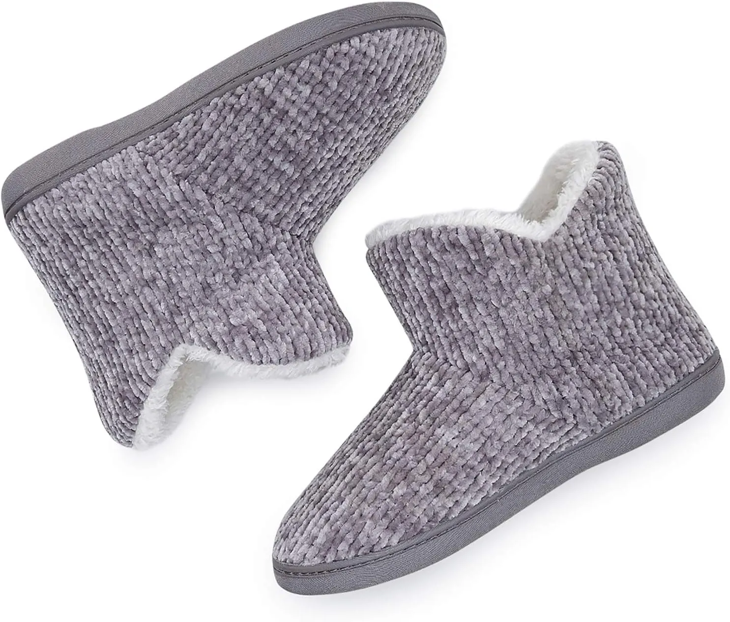 TUOBUQU Women Warm Bootie Slippers Fluffy Plush Indoor Outdoor Winter Booty Slippers