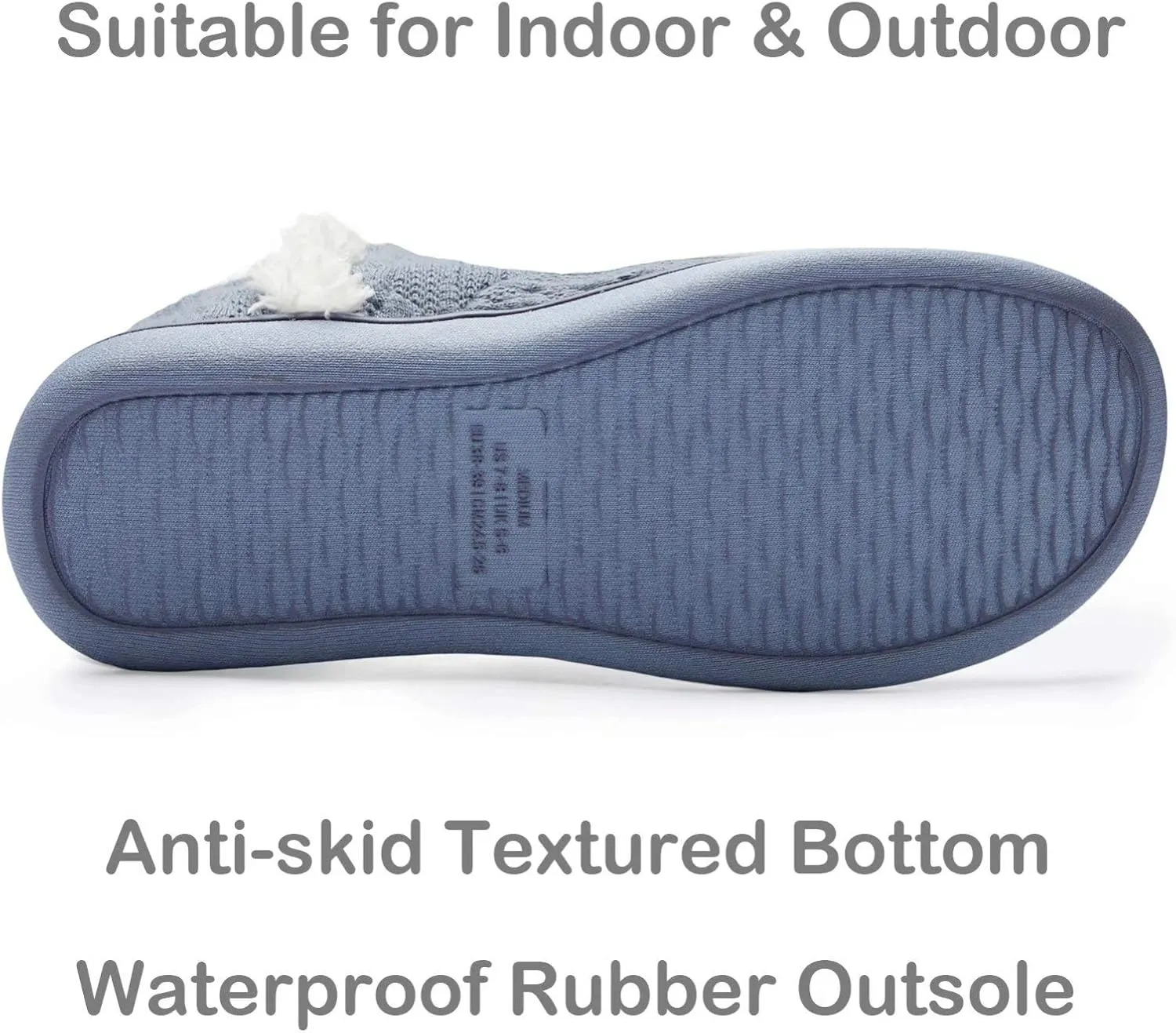 TUOBUQU Women Warm Bootie Slippers Fluffy Plush Indoor Outdoor Winter Booty Slippers