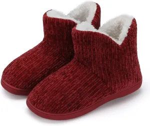 TUOBUQU Women Warm Bootie Slippers Fluffy Plush Indoor Outdoor Winter Booty Slippers