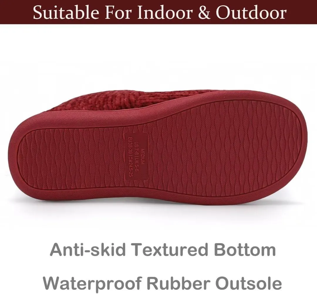 TUOBUQU Women Warm Bootie Slippers Fluffy Plush Indoor Outdoor Winter Booty Slippers