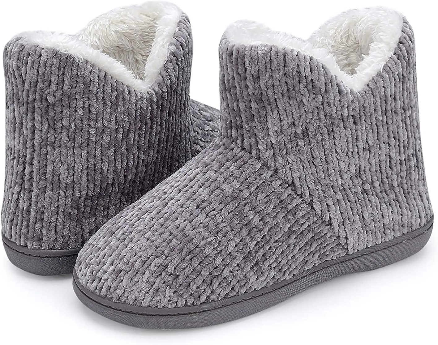 TUOBUQU Women Warm Bootie Slippers Fluffy Plush Indoor Outdoor Winter Booty Slippers