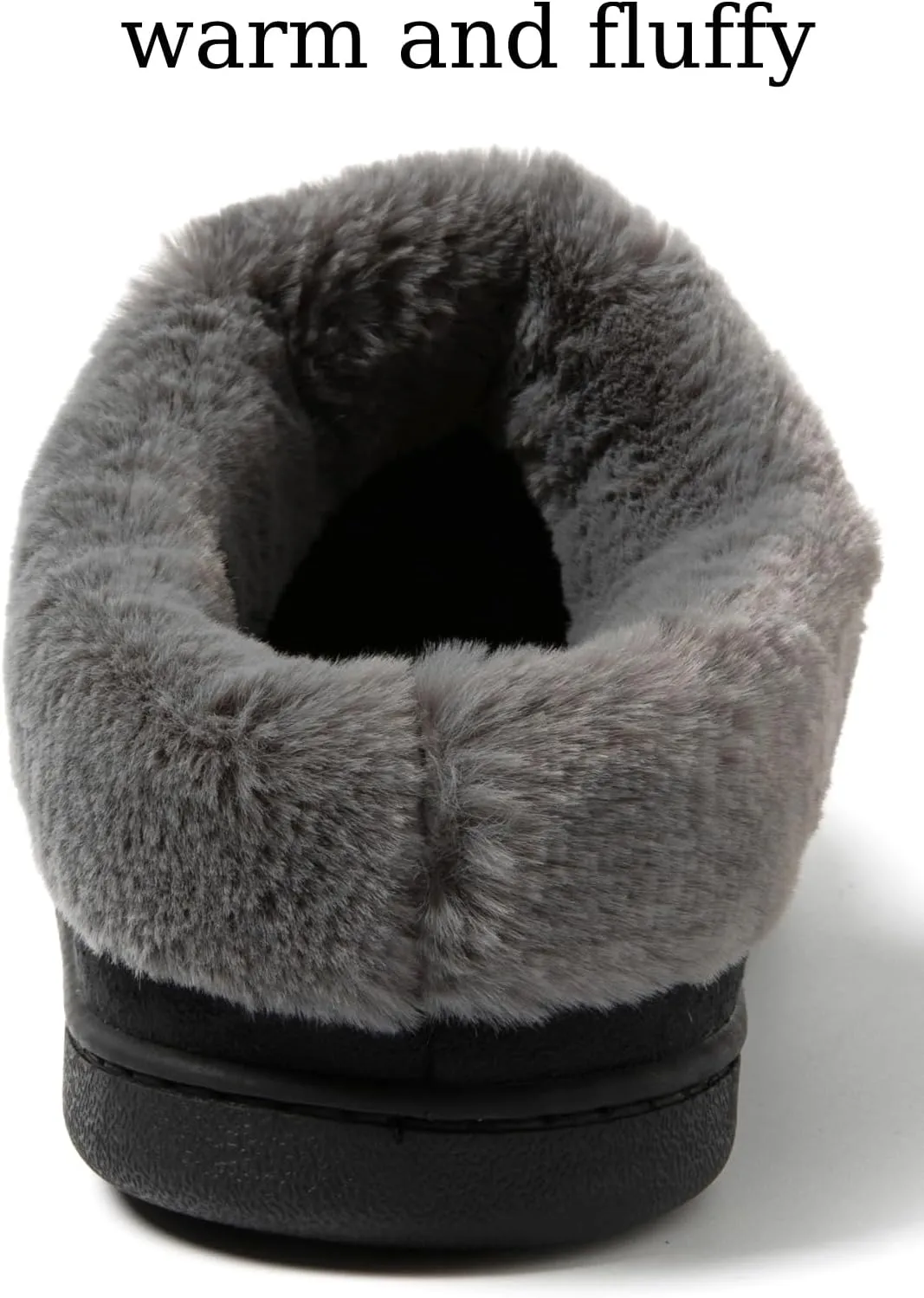 Two-Tone Memory Foam Fuzzy House Slippers for Women Indoor and Outdoor Slip on Shoes for Men