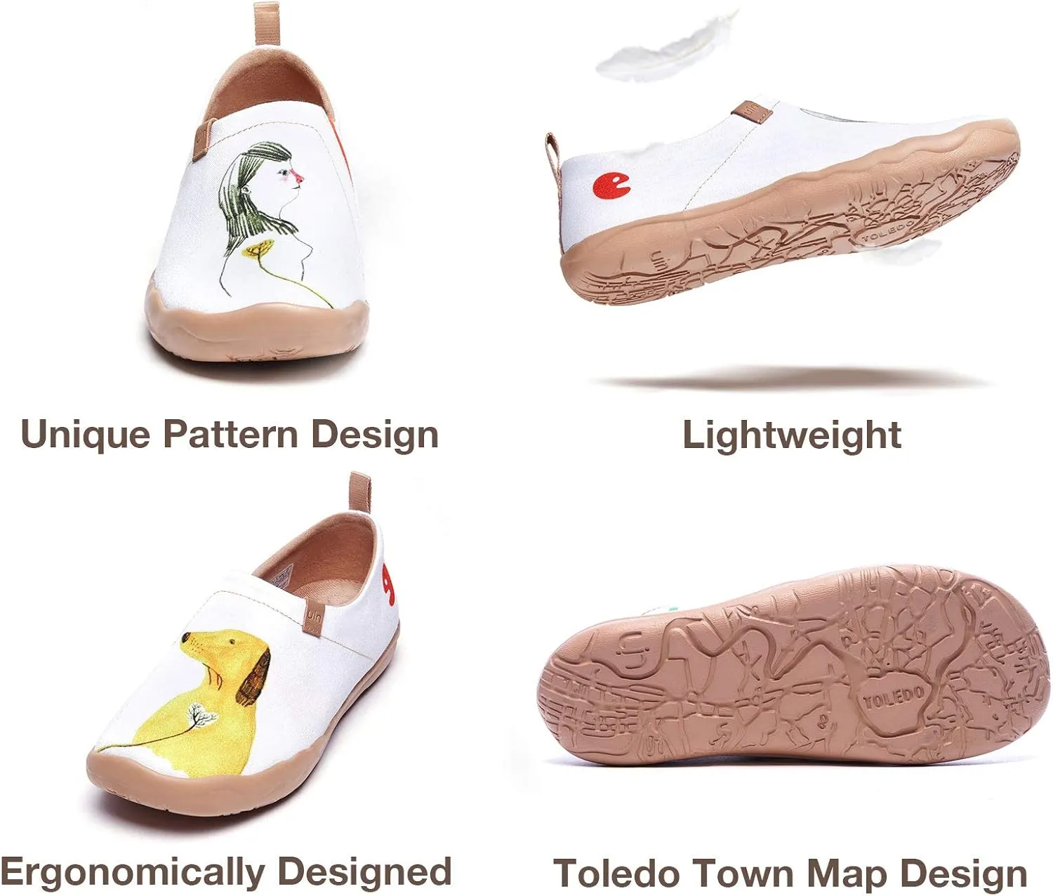 UIN Women's Walking Travel Shoes Slip On Microfiber Casual Loafers Lightweight Comfort Fashion Sneaker Toledo