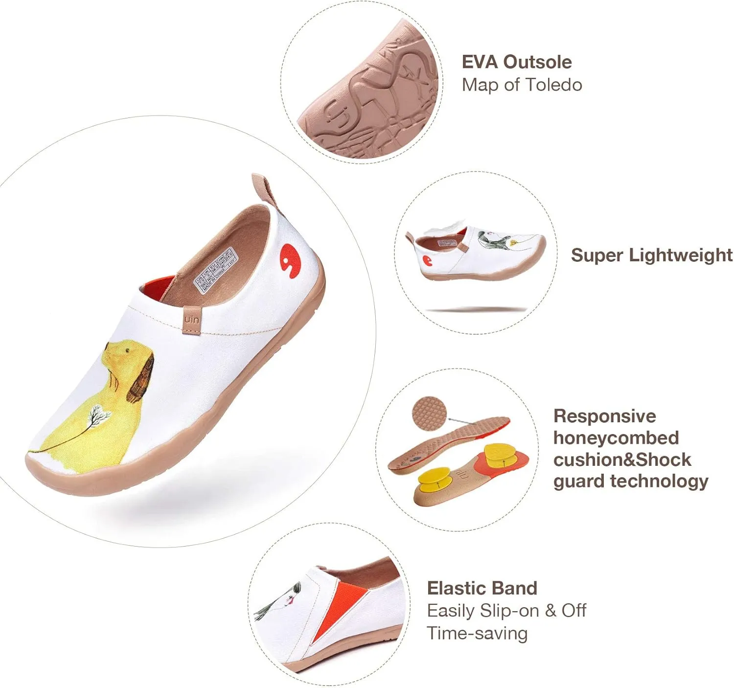 UIN Women's Walking Travel Shoes Slip On Microfiber Casual Loafers Lightweight Comfort Fashion Sneaker Toledo