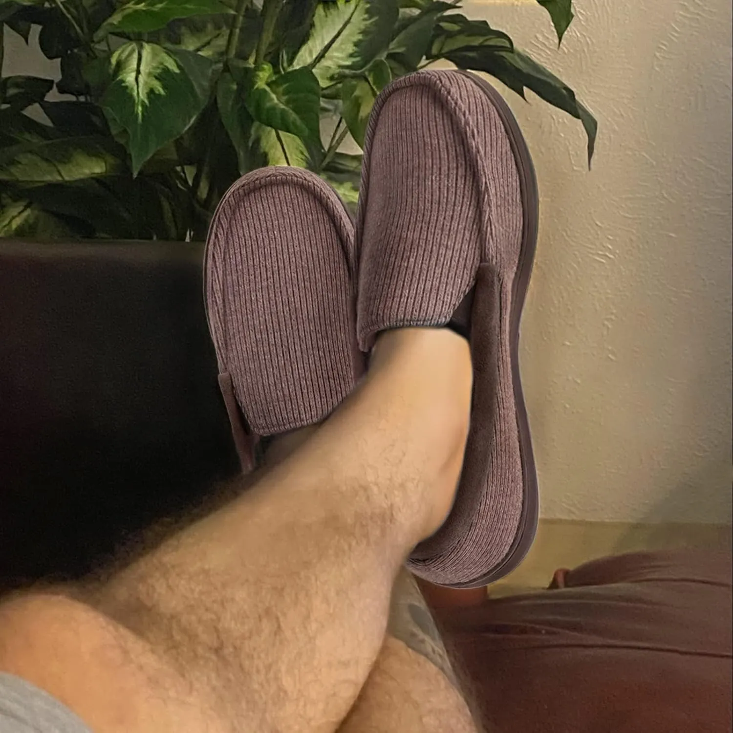 ULTRAIDEAS Men's Carver Slippers Moc Loafer House Shoes Memory Foam