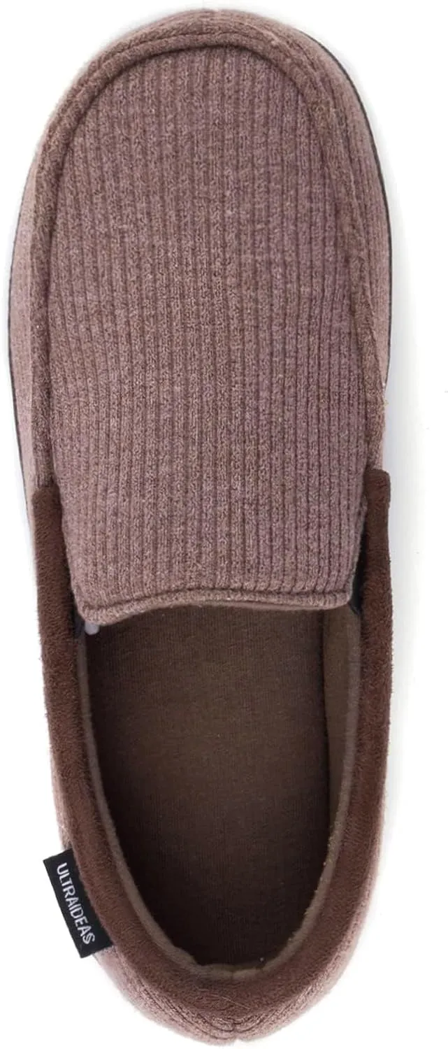 ULTRAIDEAS Men's Carver Slippers Moc Loafer House Shoes Memory Foam
