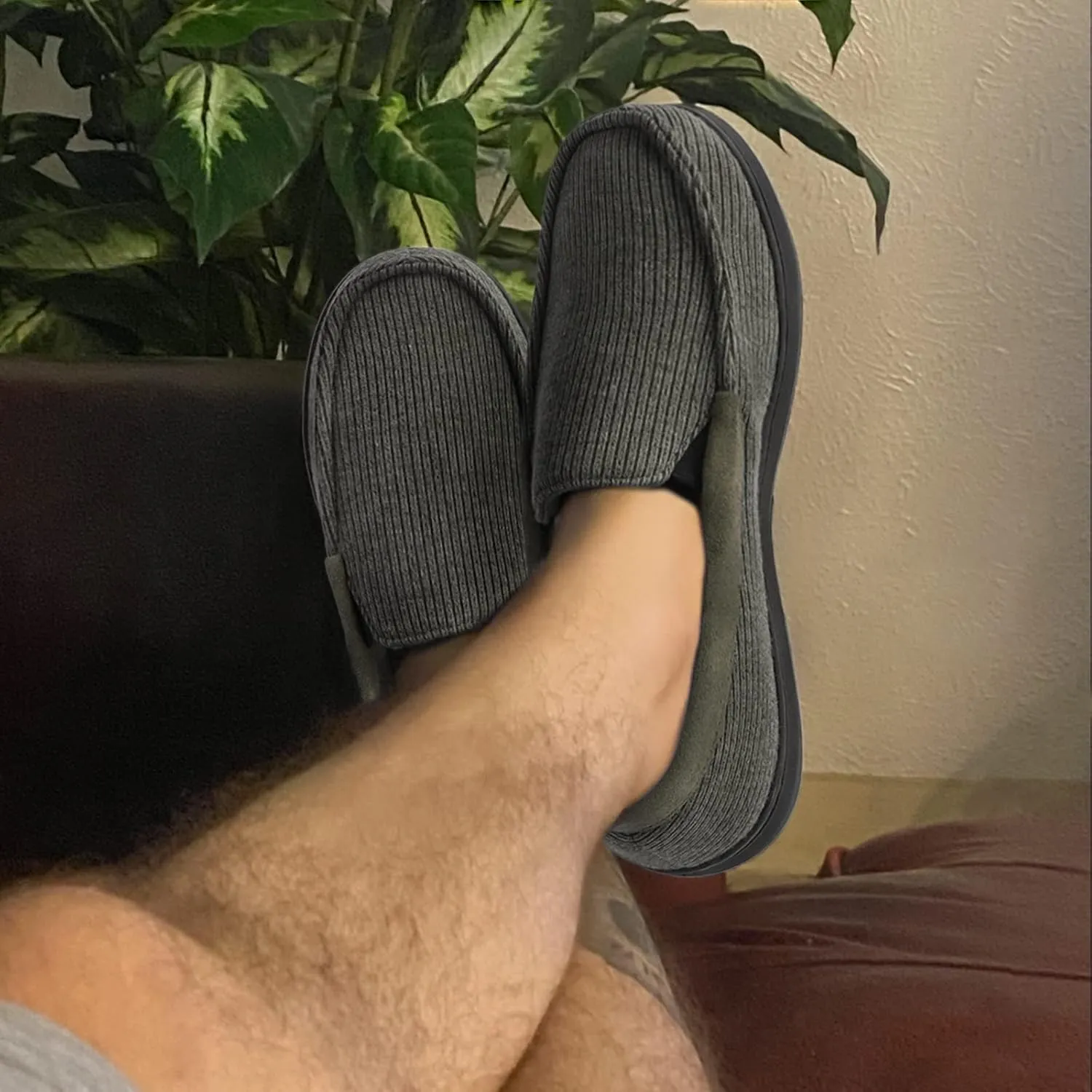 ULTRAIDEAS Men's Carver Slippers Moc Loafer House Shoes Memory Foam