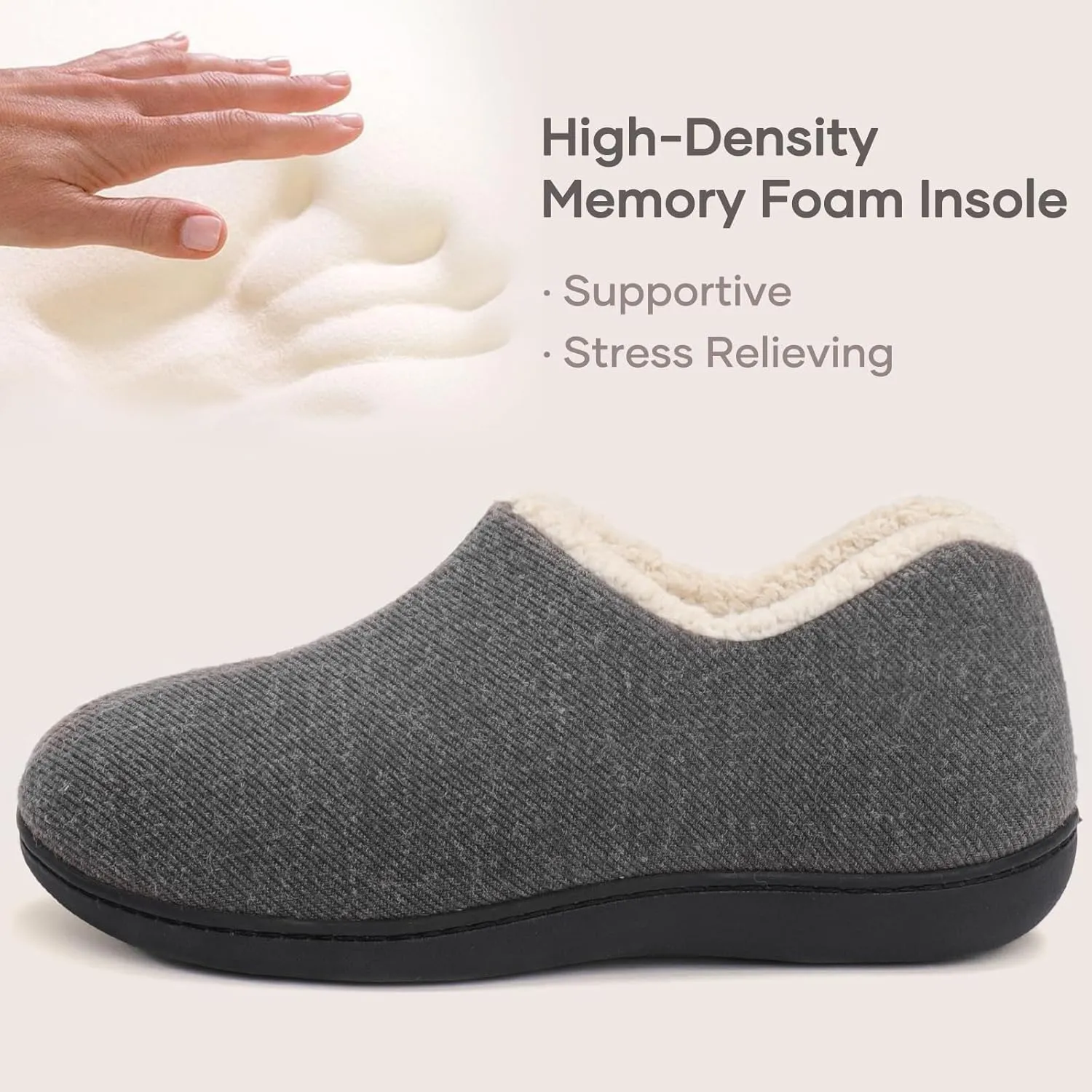 ULTRAIDEAS Women's Indoor Loafer House Slippers with Memory Foam, Ladies Warm Closed Back House Shoes with Non-Slip Outdoor Rubber Sole