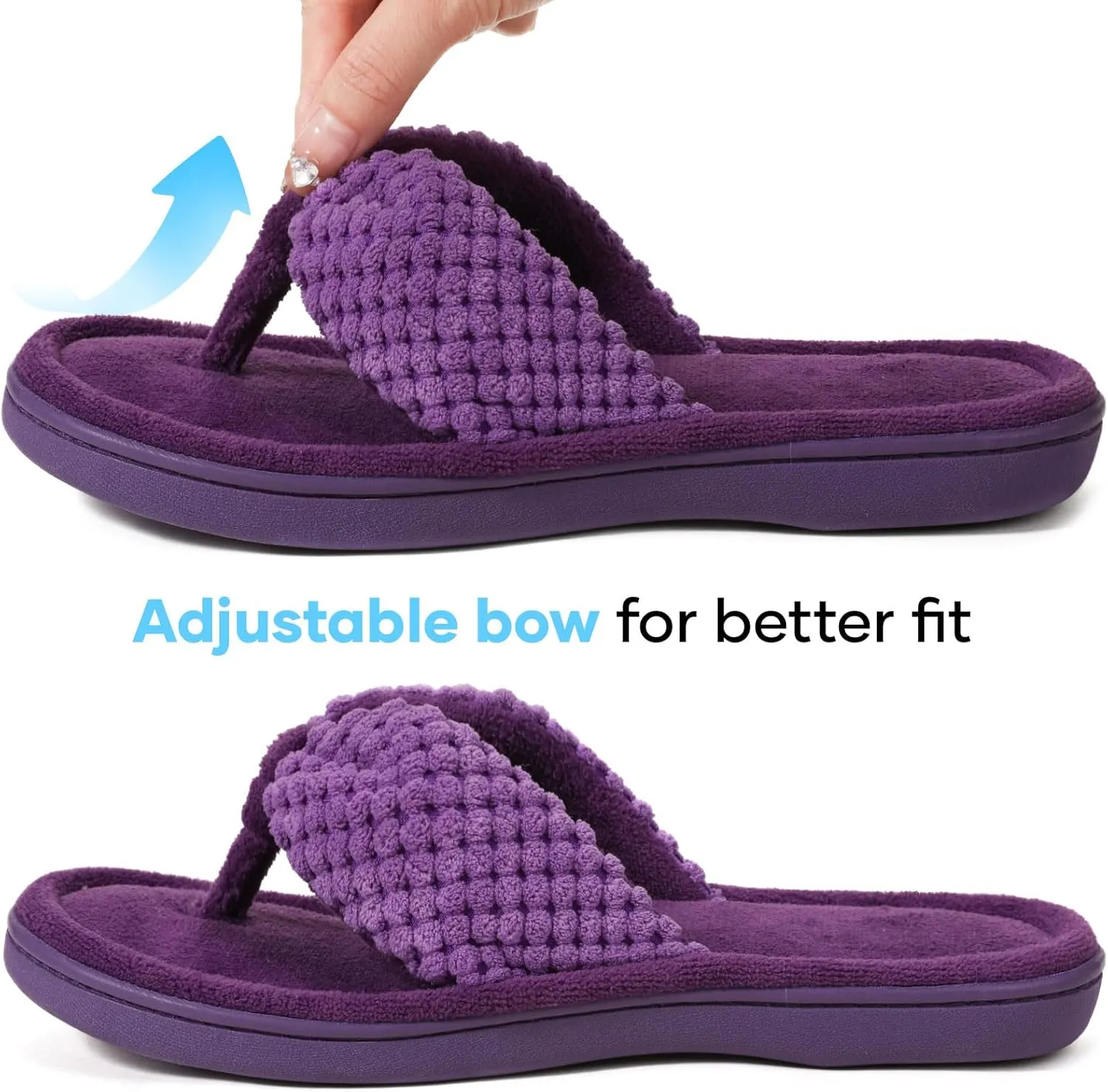 ULTRAIDEAS Women's Popcorn Flip Flop House Slipper with Memory Foam