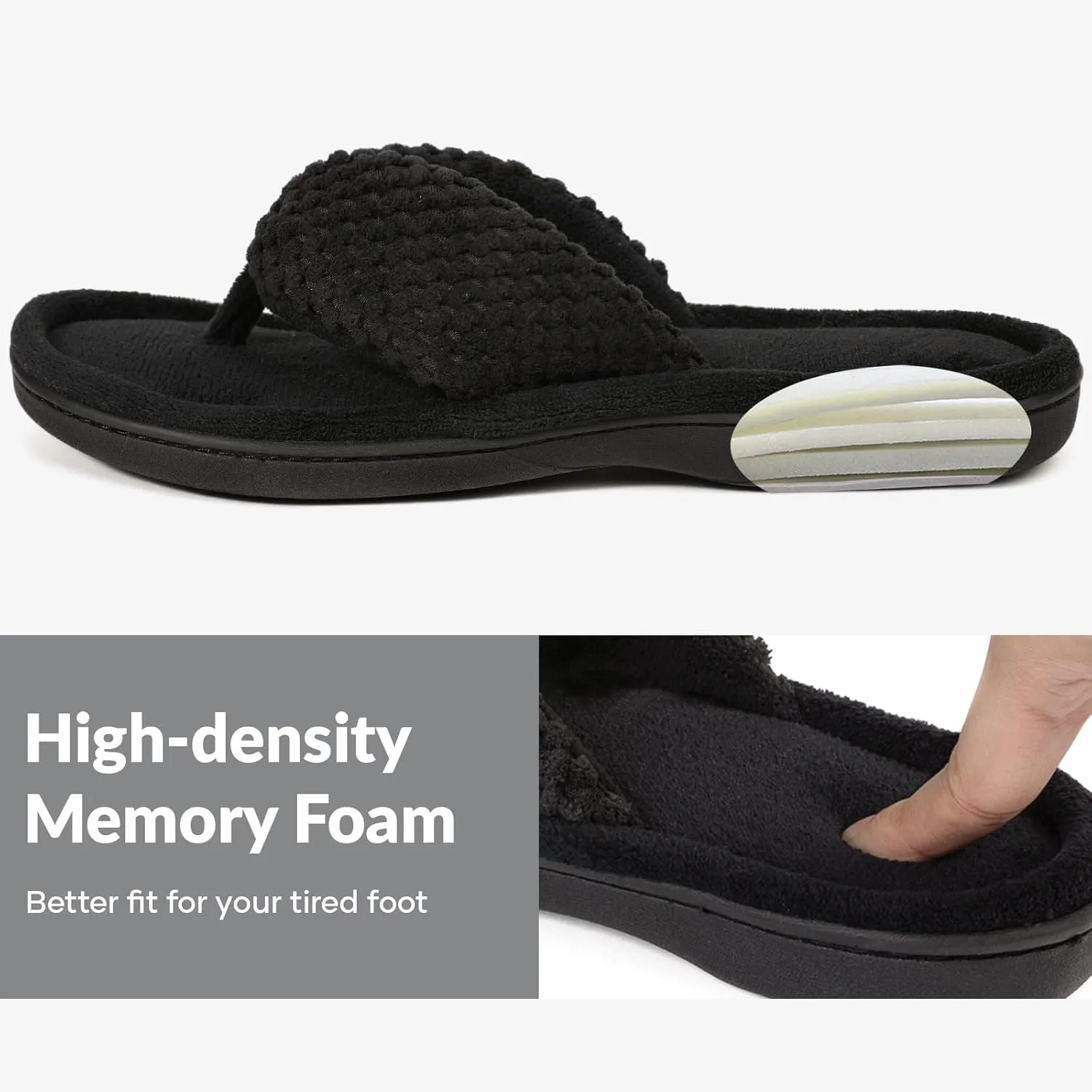 ULTRAIDEAS Women's Popcorn Flip Flop House Slipper with Memory Foam