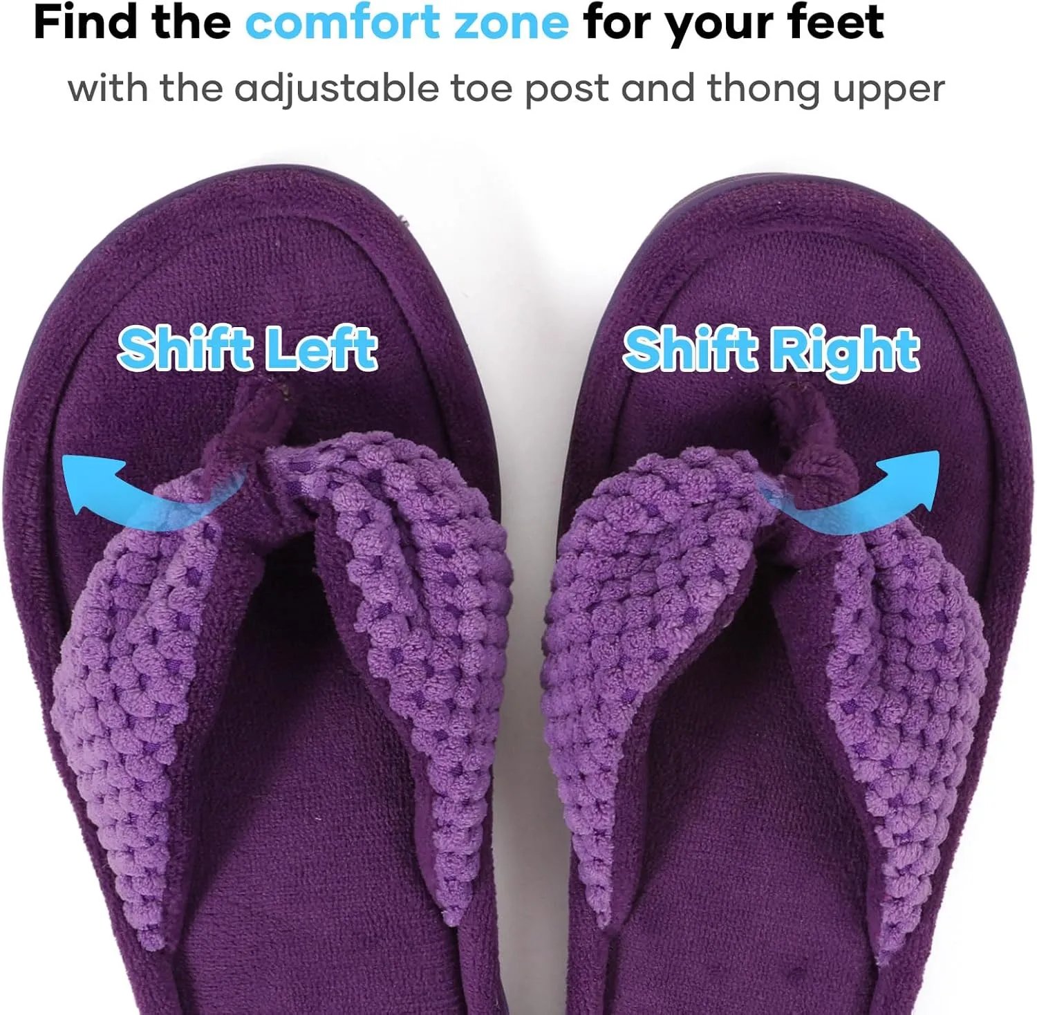 ULTRAIDEAS Women's Popcorn Flip Flop House Slipper with Memory Foam