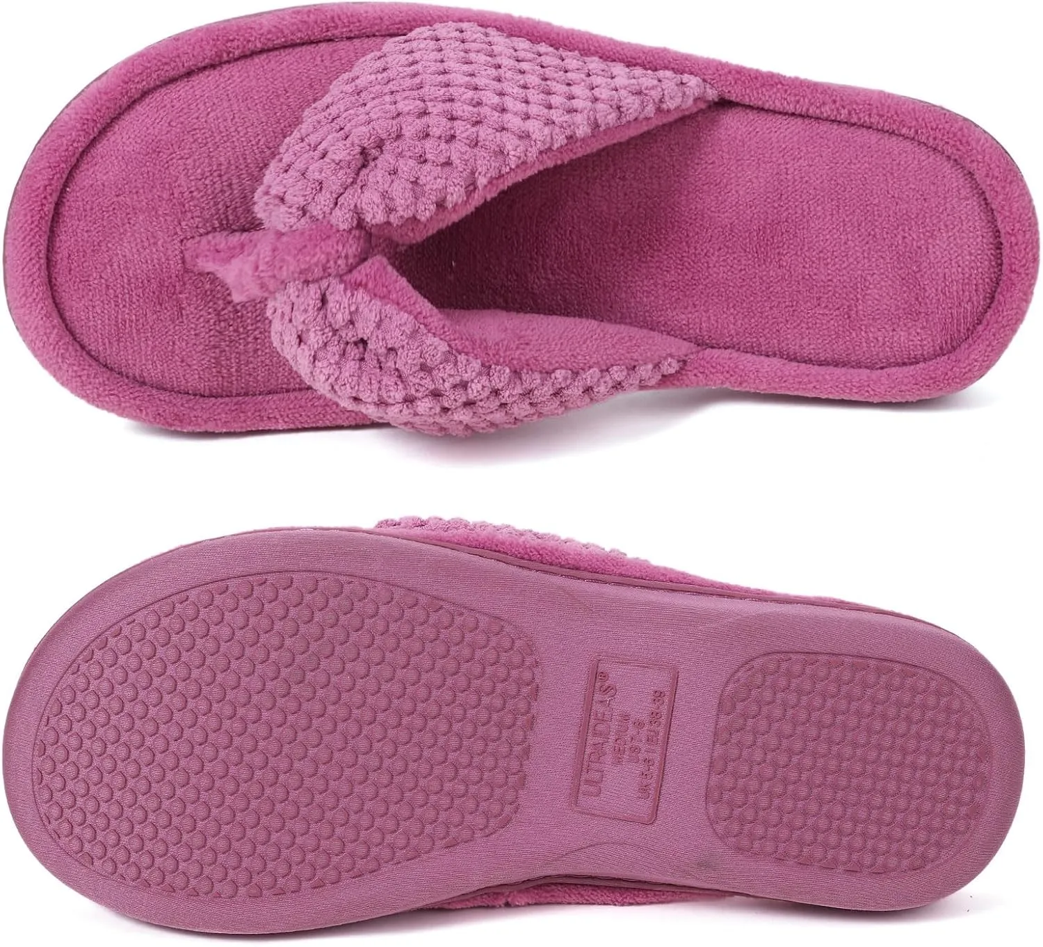 ULTRAIDEAS Women's Popcorn Flip Flop House Slipper with Memory Foam
