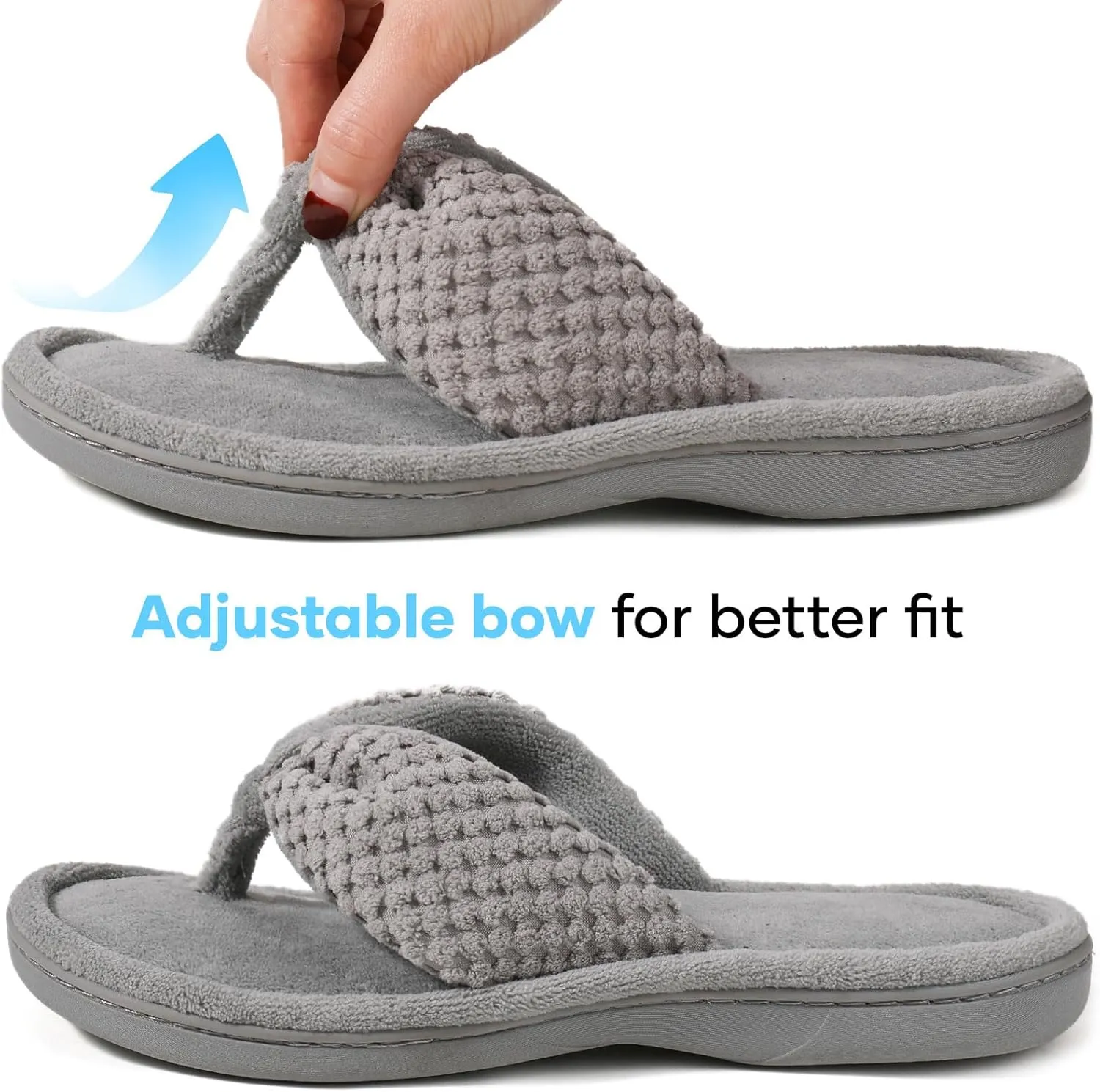 ULTRAIDEAS Women's Popcorn Flip Flop House Slipper with Memory Foam