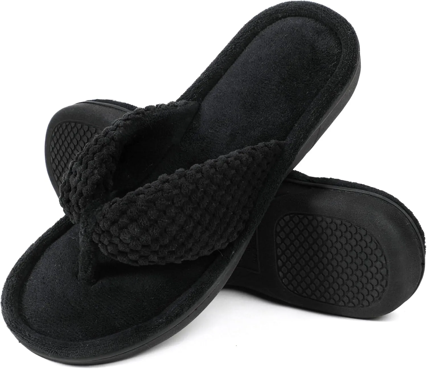 ULTRAIDEAS Women's Popcorn Flip Flop House Slipper with Memory Foam