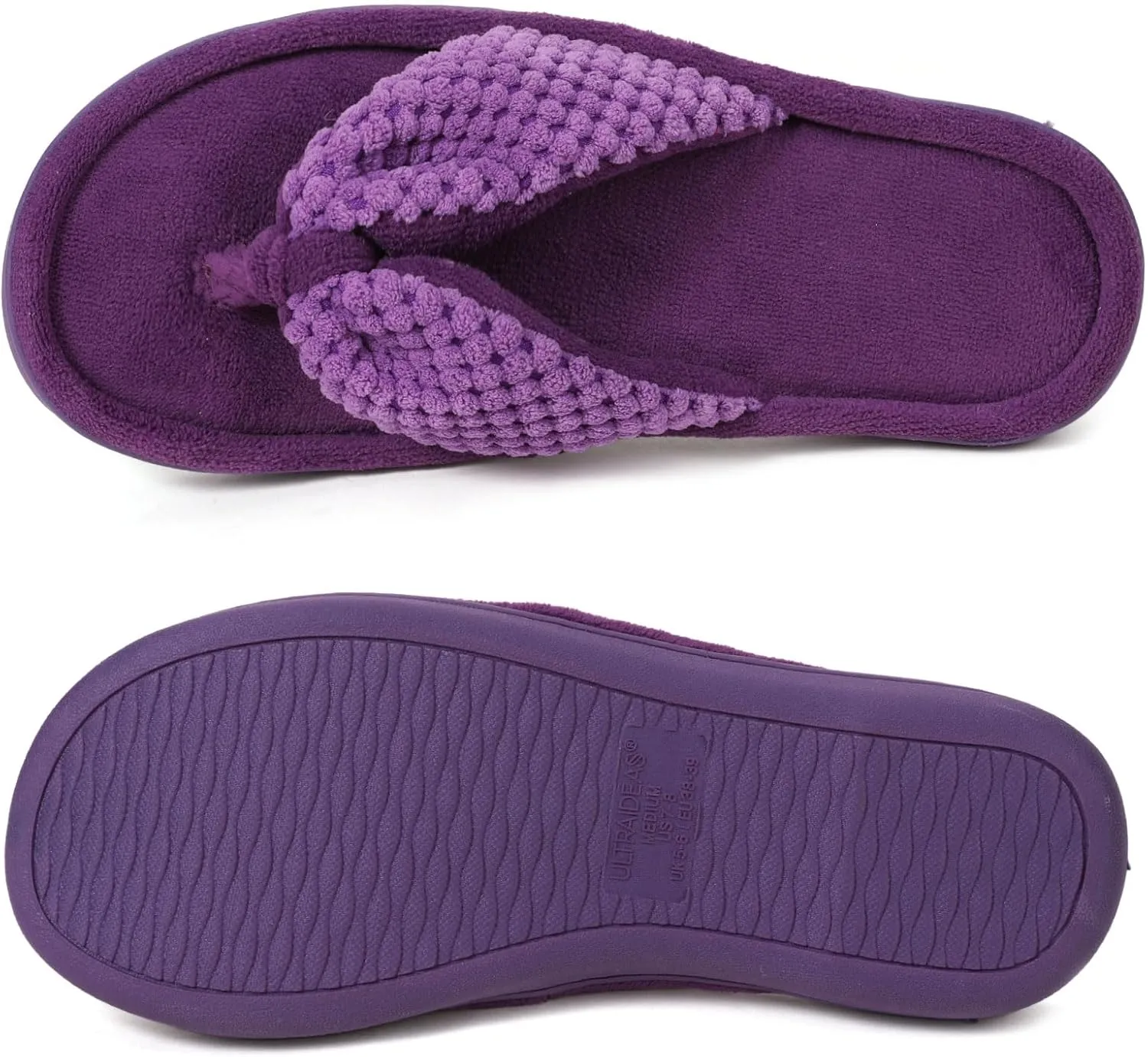 ULTRAIDEAS Women's Popcorn Flip Flop House Slipper with Memory Foam