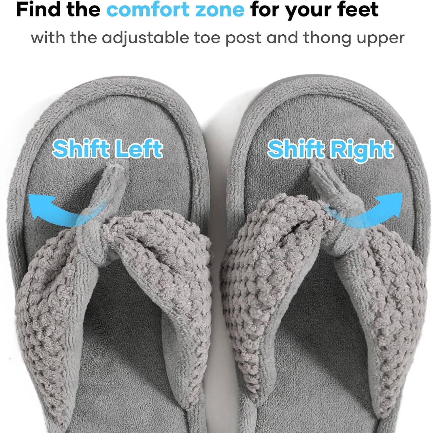 ULTRAIDEAS Women's Popcorn Flip Flop House Slipper with Memory Foam